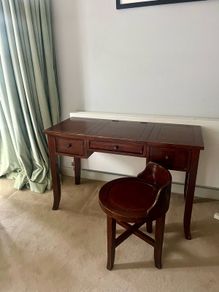 Vintage Mahogany Dressing Table / Vanity & Matching Stool