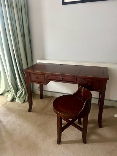 Vintage Mahogany Dressing Table / Vanity & Matching Stool