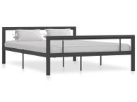 main image for ad Bed Frame Grey and White Metal 160x200 cm