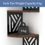 Geometric Shapes Corner Shelves for Wall, Floating Corner Shelf and Bookcase, Living Room Bedroom Bathroom Corner Shelves 7.67x7.67x0.6in Image 5