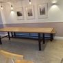 Large solid oak dining table  and benches (3m) Image 2