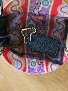 Coach Black Leather Bag Tag / Authentic / BRAND NEW