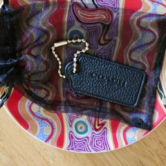 Coach Black Leather Bag Tag / Authentic / BRAND NEW