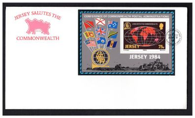 1984 Jersey Linke with the Commonwealth Commemorative Stamp First Day Cover (FDC)