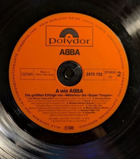 ABBA - A Wie ABBA Vinyl LP 1981, Germany press, Polidor.