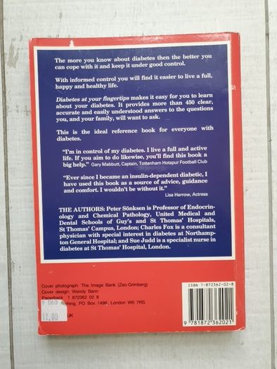Diabetes at Your Fingertips (At Your Fingertips) by Peter H. Sonksen, Charles Fox, Sue Judd