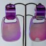 Metallic Purple Retro Buckle Iridescent Earrings Image 7
