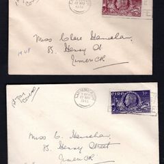 1948 Ireland 150th Anniversary of the Insurrection of 1798 (Wolfe Tone) Commemorative Stamps Neatly addressed First Day Cover (FDC) with Luimneach (Limerick) cancel