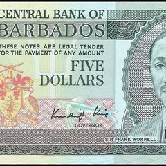 Barbados | 5 Dollars | 1986 | P.37 | G 15103467 | UNC