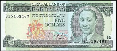 Barbados | 5 Dollars | 1986 | P.37 | G 15103467 | UNC