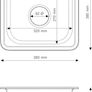 Sink with Siphon 38 x 38 cm - Built-in Steel Sink - Stainless Steel Sink with Tap Hole Image 2
