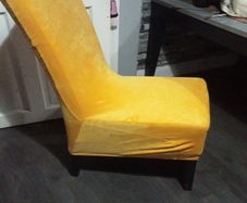 6 ochre velvet XL chair covers