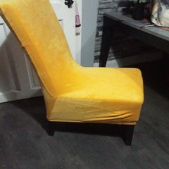 6 ochre velvet XL chair covers