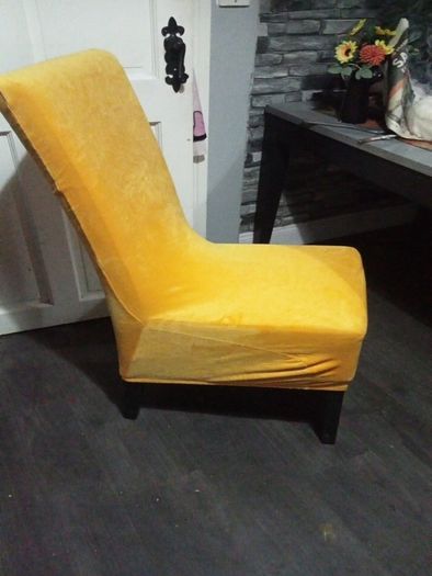 6 ochre velvet XL chair covers