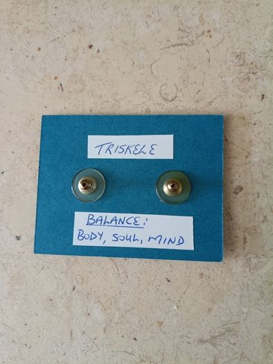 Ear rings Triskele meaning balance body soul mind new and never used and in excellent condition with FREE STANDARD POSTAGE INCLUDED