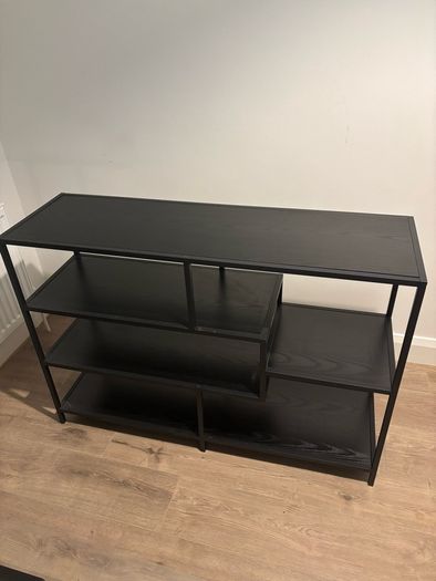 Black shelving unit