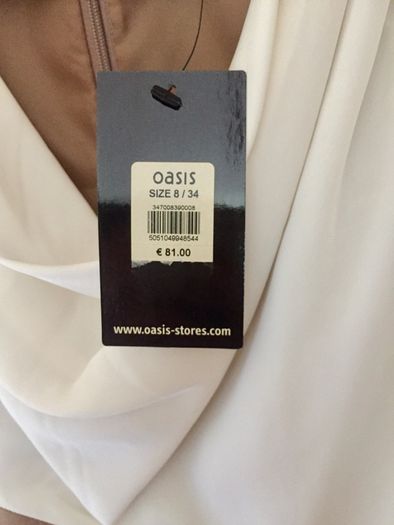 Oasis 2 colour cowl neck shift dress size 8 BNWT