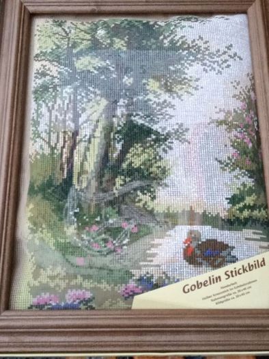 Vintage Embroidery Nature Picture
