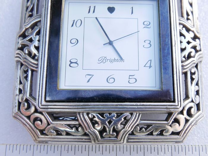 Brighton Tango Square Silver Plated Desk Clock