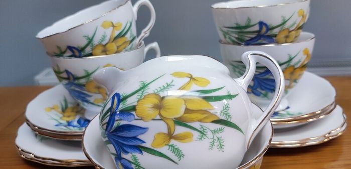 14 pcs Vintage Crown  Royal Bone China
