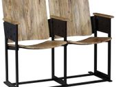 2-Seater Bench Solid Mango Wood and Steel