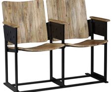 2-Seater Bench Solid Mango Wood and Steel