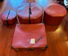 Vintage Premier 1980's Drum Cases In Red