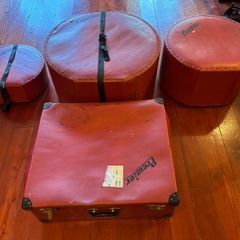 Vintage Premier 1980's Drum Cases In Red