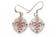 Royal Siam Sterling Silver &amp; Pink CZ Earrings