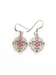 Royal Siam Sterling Silver & Pink CZ Earrings