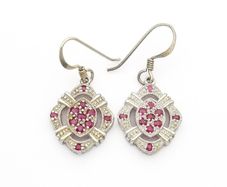 Royal Siam Sterling Silver & Pink CZ Earrings