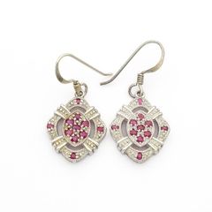 Royal Siam Sterling Silver & Pink CZ Earrings