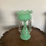 Victorian Clear glass vase lustre with droplets excellent condition 18cm tall Image 2