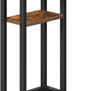 C Shaped Side Table, Foldable Sofa Table, Small Table Bedside Tables, Laptop Table for Sofa, Folding Side Table Small Coffee Tables for Living Room, Bedroom, Rustic Brown and Black