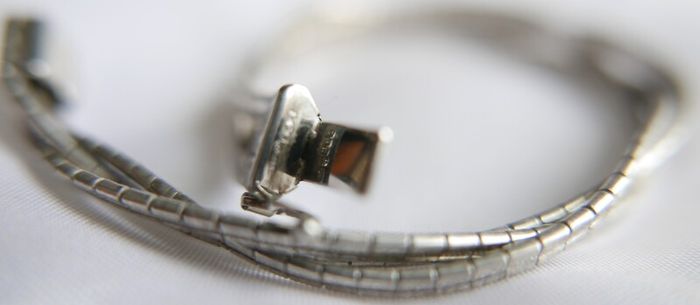 Vintage Bracelet Sterling Silver 925- stamped, clasp with safety catch, probably from the 70s, length 7,5" - 14,42g