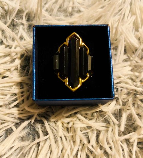Statement Black Geometric Ring Bold & Elegant