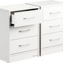 Bedside Table Set with 3 Drawers (Wood Oak Grey Wood White) Image 6
