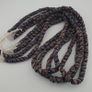 Vintage African MultiColor Stripe Black 7.4mm - 7.6mm Glass Beads Strand Image 2
