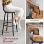 Bar Stools, Kitchen Stools, Set of 2 Tall Bar Chairs with Backrest, Steel Frame, 73 cm High Seat, Easy Assembly, Industrial, Rustic Brown and Black (FREE POSTAGE) Image 3