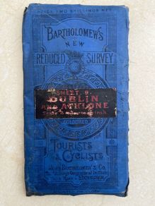 Bartholomew's reduced survey sheet Dublin and Athlone tourists and cyclists map