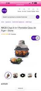 NINJA Crispi 4-in-1 Portable Glass Air Fryer Including Additional Containers, Lids & Crisper Plates
