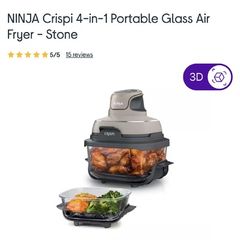 NINJA Crispi 4-in-1 Portable Glass Air Fryer Including Additional Containers, Lids & Crisper Plates