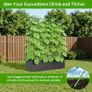 4 Arches Cucumber Trellis with Grow Bag 127/163CM Metal Trellis for Climbing Plants, Heavy Duty Garden Arch, Height Adjustable Plant Grow Support for Peas, Vegetables, Flowers, Fruit Image 5