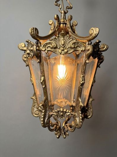 Stunning French Louis XV Style Brass Lantern