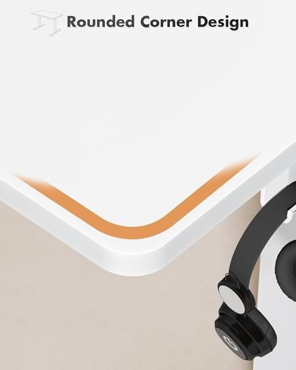 Electric Standing Desk 120x60cm Sit Stand Table Height Adjustable with Backpack Hook and Memory Smart Pannel, Home Office, White