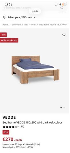 Yisk bed frame + matress