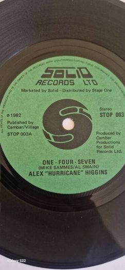 Alex "Hurricane" Higgins SIGNED 1-4-7 Vinyl (1982) - Near Mint Record
