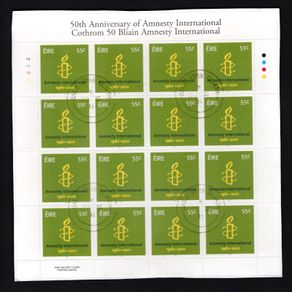 2011 Ireland 50th Anniversary of Amnesty International Stamps Plate 1A1A1A1A Fine CDS Used with Dublin cancel of 30th June 2011 (First day of issue) on envelope extract