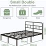 Small Double Bed Frame 4ft with Curved Headboard Image 9