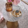Marble Side Table with Real White Marble Top and Gold Aluminium Base 35 cm Image 4